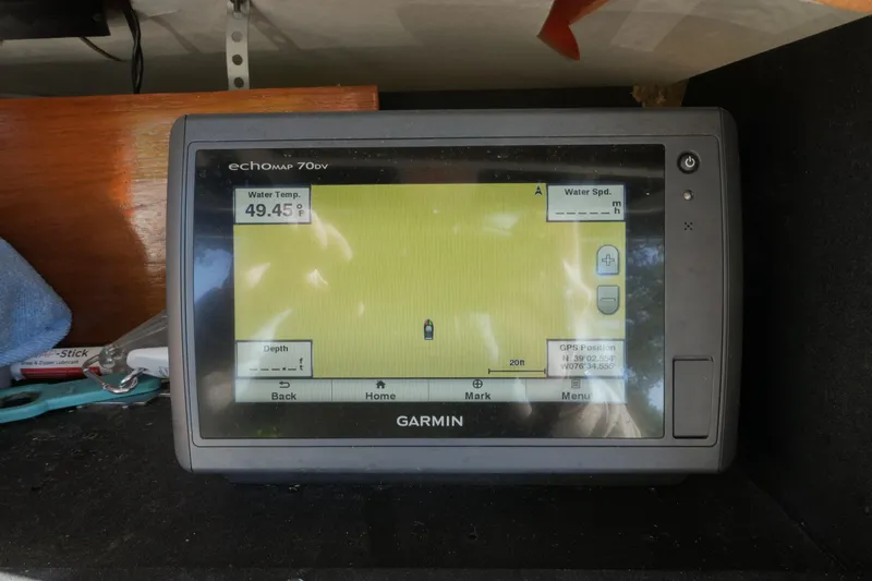 Slide: The Image of Garmin echomap 70dv displaying water temperature on a 2001 Boston Whaler 210 Outrage. - 7
