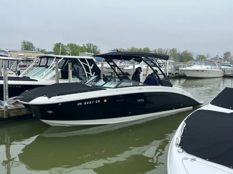The Image of 2022 Sea Ray SDX 270 boat docked in marina. - 0
