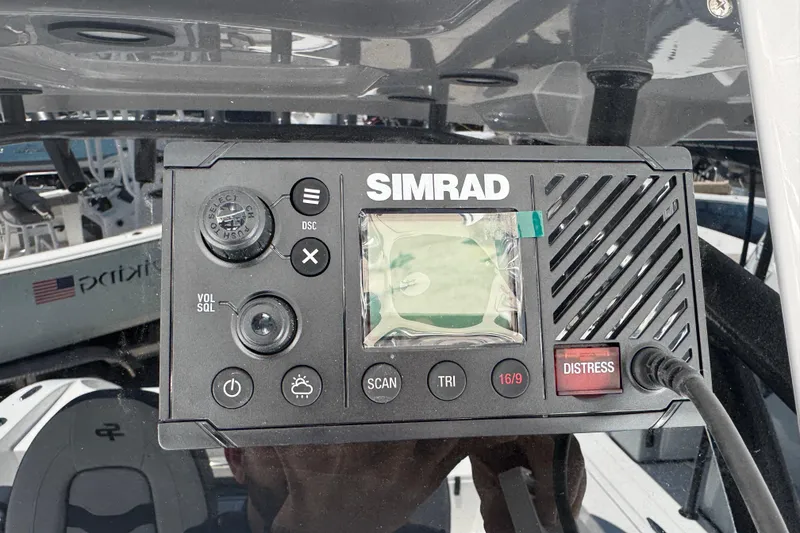 Slide: The Image of Simrad radio on Sea Pro 262 DLX boat, year 2026. - 40