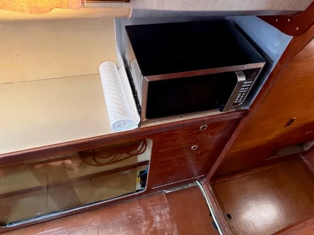 Slide: The Image of Galley area on 1983 Prout 37 Snow Goose with microwave. - 19
