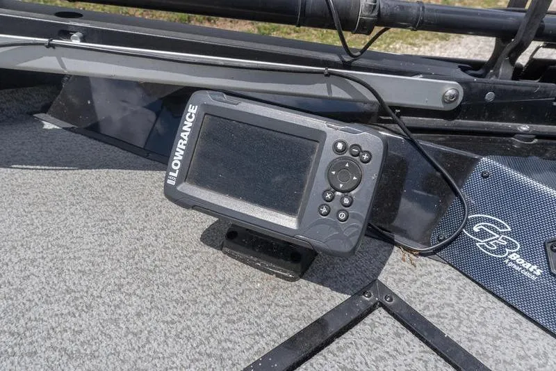 Slide: The Image of Lowrance fish finder on 2019 G3 Sportsman 1710 boat deck. - 15