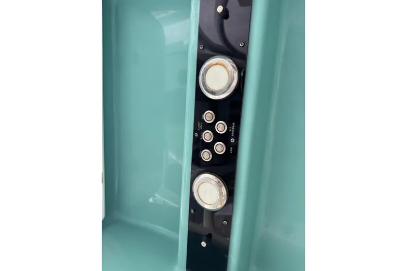 Slide: The Image of Control panel of a 2018 Sea Fox 249 Avenger boat with gauges and buttons. - 10
