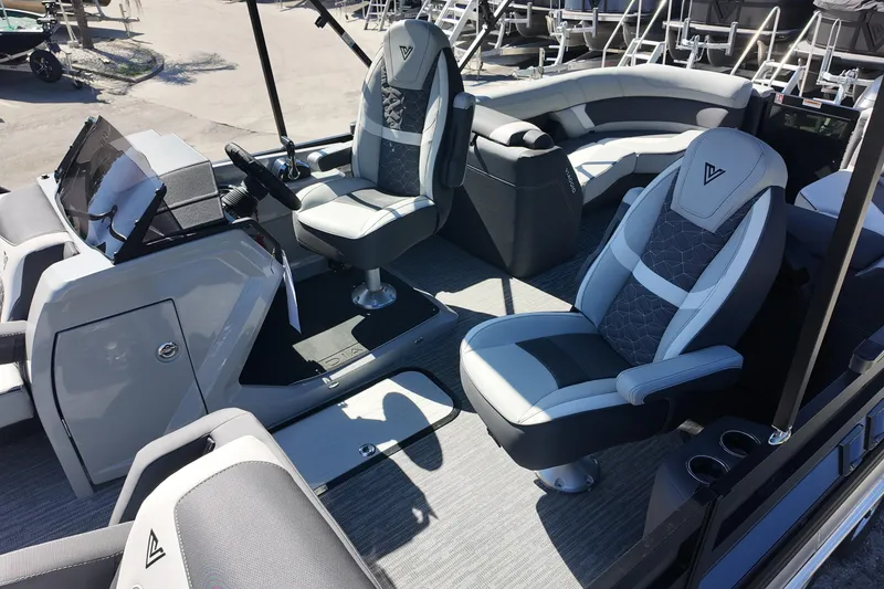 Slide: The Image of Luxurious interior of 2026 Viaggio Diamante U 22 boat with modern seating and controls. - 6
