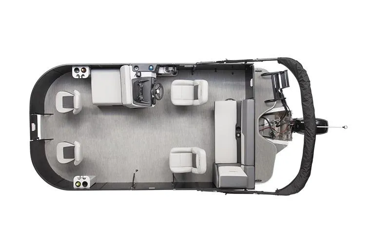 Slide: The Image of Manufacturer Provided Image: Top view of 2025 Lowe LF 172 pontoon boat interior layout. - 6