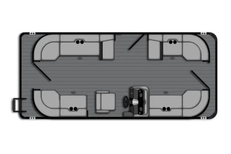 Slide: The Image of Top view of 2026 Bentley Pontoons 200 LE CW layout with seating arrangement. - 32