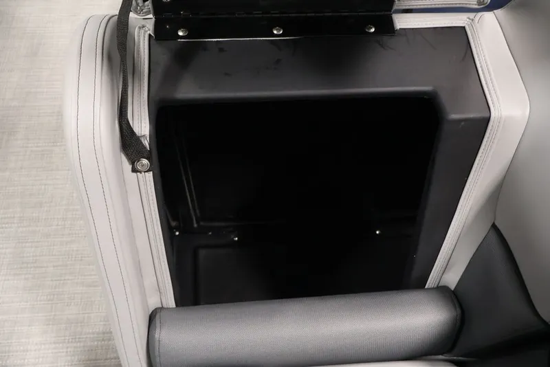 Slide: The Image of 2026 Bentley Pontoons 200 LE CW seat storage compartment, open and empty. - 20
