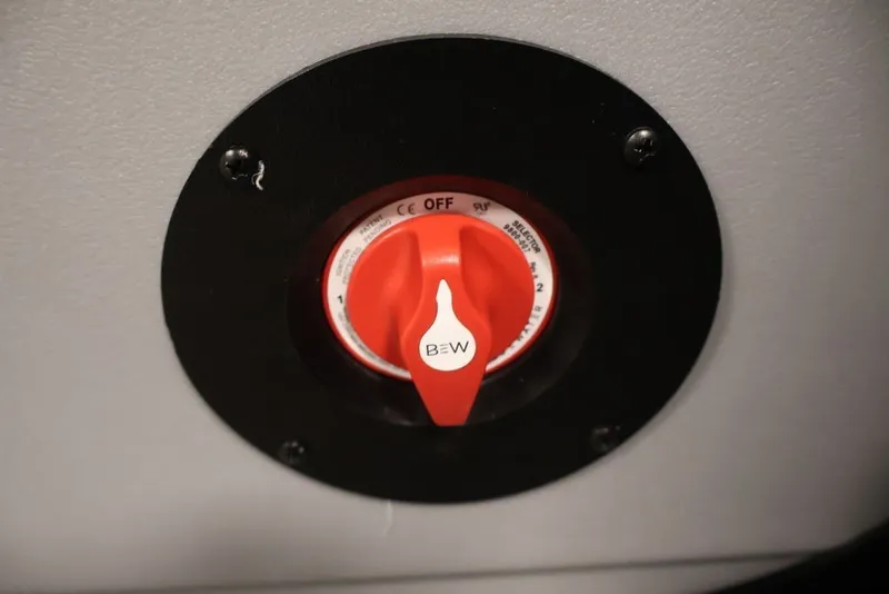 Slide: The Image of Red switch on Bentley Pontoons 200 LE CW 2026, labeled "B&W," mounted on a panel. - 30
