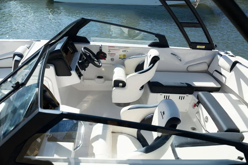 Slide: The Image of Interior of 2026 Stingray 20 SBX boat with modern seating. - 9