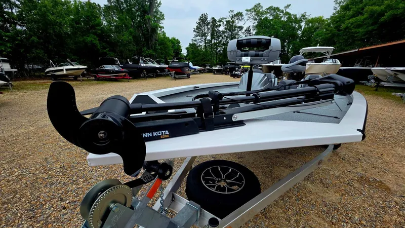 Slide: The Image of 2026 G3 Sportsman 1910 boat with Minn Kota motor on trailer. - 3