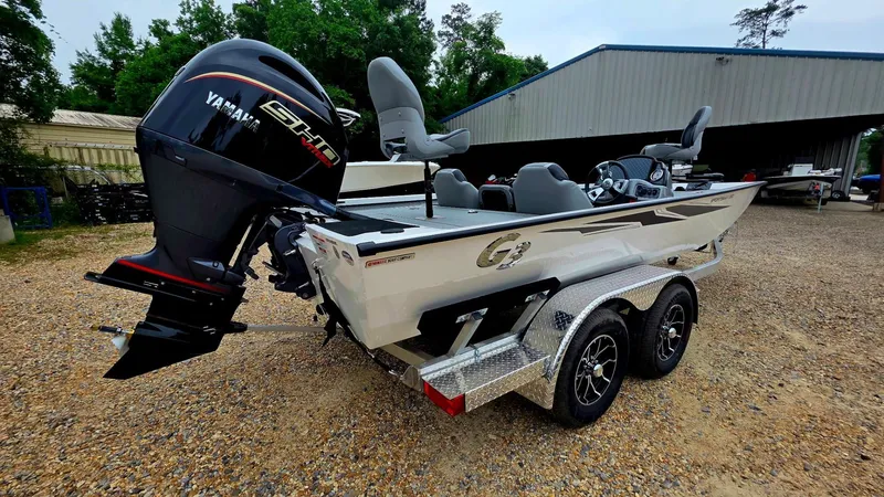 Slide: The Image of 2026 G3 Sportsman 1910 boat with Yamaha motor on trailer. - 4