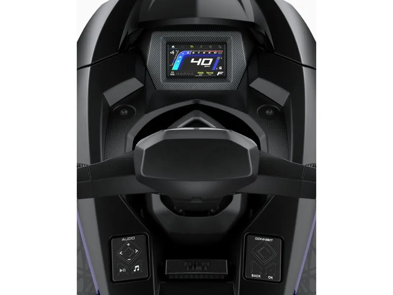 Slide: The Image of Yamaha Boats GP HO 2026 dashboard with digital display. - 2