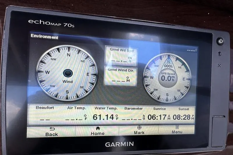 Slide: The Image of Garmin echoMAP 70s displaying wind, temperature, and GPS data on a Chaparral 257 SSX, 2015 model. - 3
