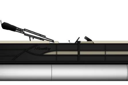 The Image of 2026 Bentley Pontoons 200 XL Cruise, sleek design, side view, black and beige accents. - 1
