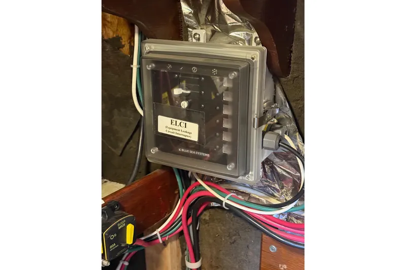 Slide: The Image of Electrical panel with ELCI on 1987 Lord Nelson Victory Tug boat. - 48