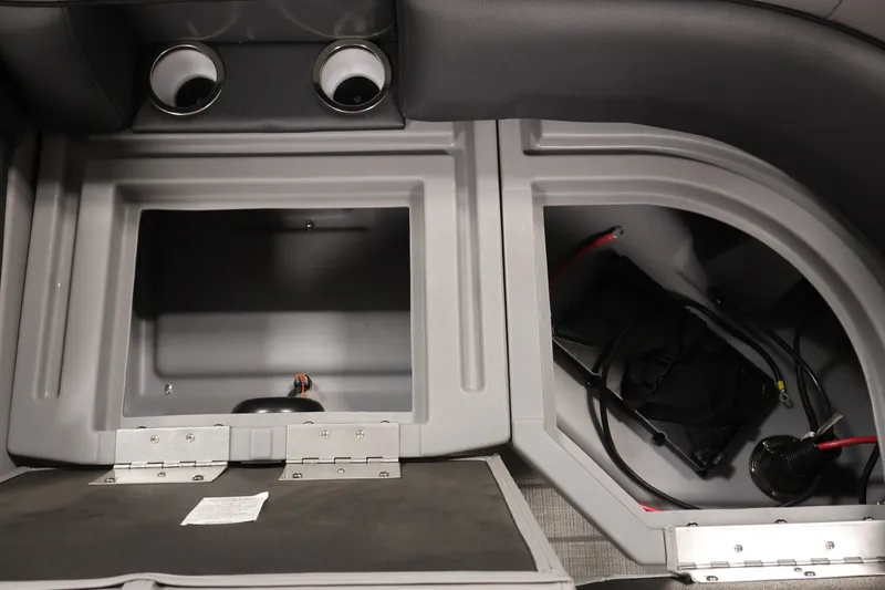 Slide: The Image of 2026 Bentley Pontoons 220 Navigator interior storage compartments and wiring details. - 37