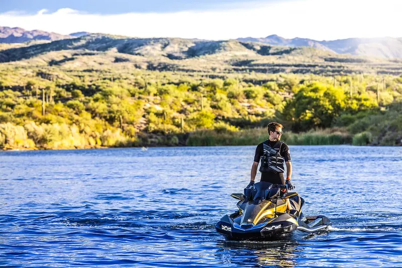 Slide: The Image of Man on Kawasaki JET SKI ULTRA 160LX in lake, 2023 model. - 17