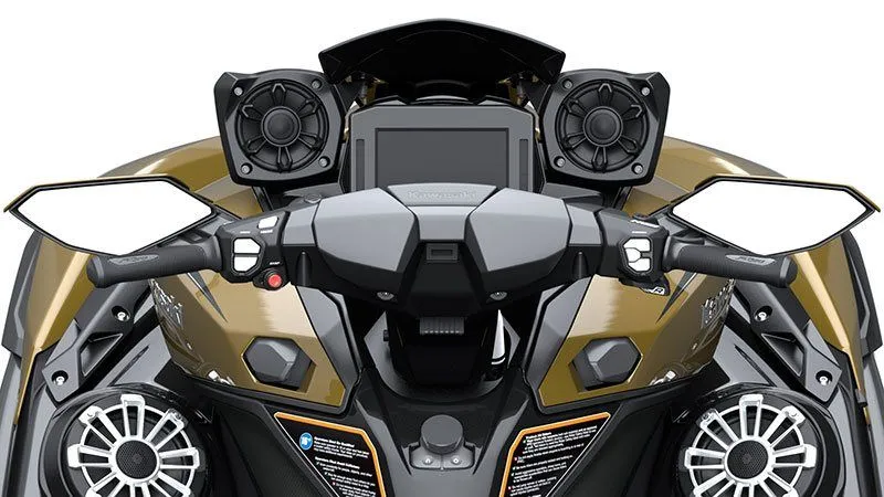 Slide: The Image of 2023 Kawasaki JET SKI ULTRA 160LX cockpit with speakers. - 5