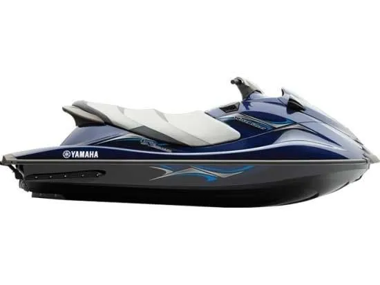 The Image of 2014 Yamaha VX® Deluxe jet ski in blue and white. - 1