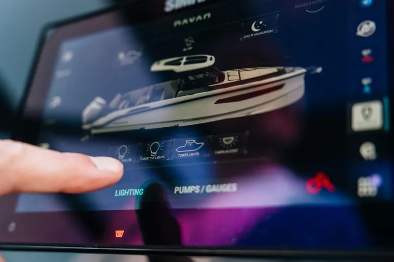 Slide: The Image of Touchscreen control of Navan S30 boat, model 2026. - 13