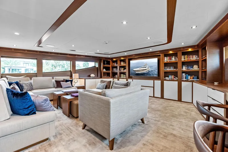 Slide: The Image of Library lounge, forward on main deck, can double as cinema - 28