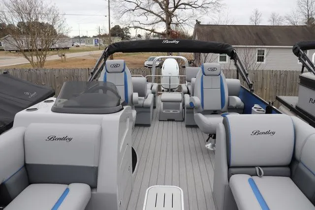 Slide: The Image of Bentley Pontoons Legacy Quad Swing Back 243 2026 - 2