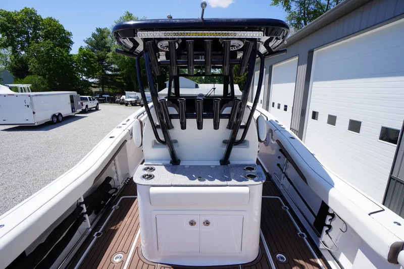 Slide: The Image of 2024 Tidewater 320 CC Adventure boat interior with sleek design and modern features. - 22