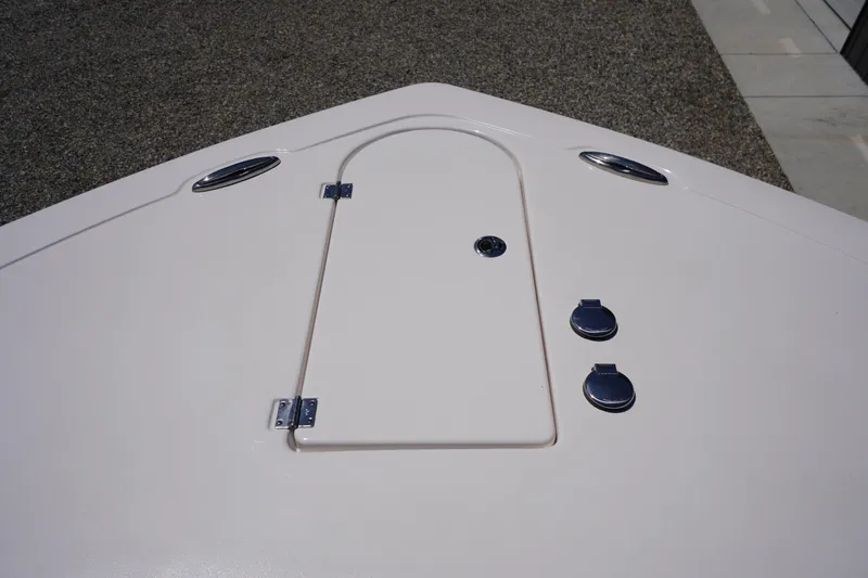 Slide: The Image of 2024 Tidewater 320 CC Adventure boat deck with hatch and fittings. - 68
