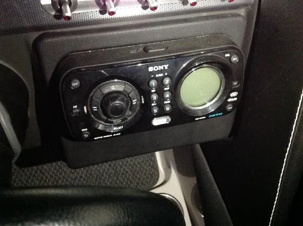 Slide: The Image of Sony control unit in a 2013 Four Winns SL242 boat. - 25