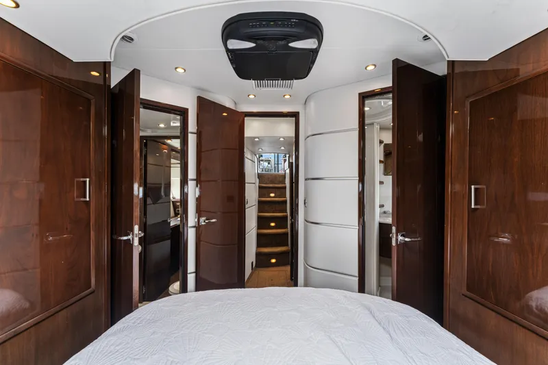Slide: The Image of Luxurious interior of 2007 Marquis 55 LS yacht with elegant wood finishes. - 19