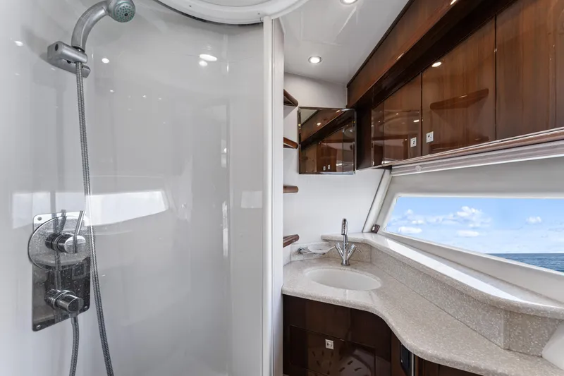 Slide: The Image of Luxurious bathroom in 2007 Marquis 55 LS yacht with ocean view and modern fixtures. - 20