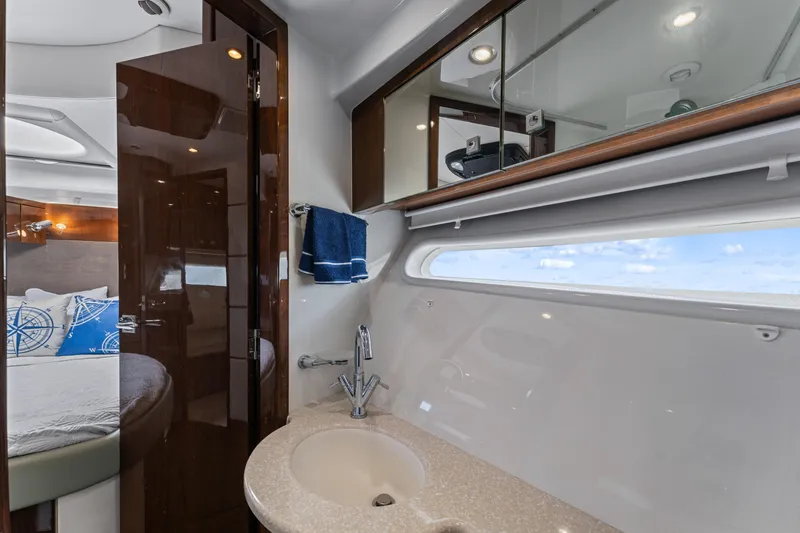 Slide: The Image of Luxurious bathroom interior of 2007 Marquis 55 LS yacht with ocean view. - 22