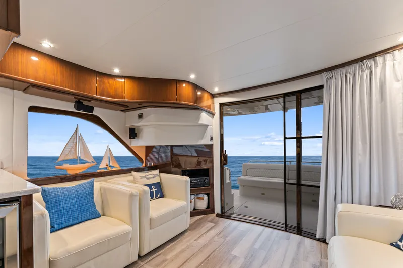 Slide: The Image of Luxurious interior of 2007 Marquis 55 LS yacht with ocean view. - 45