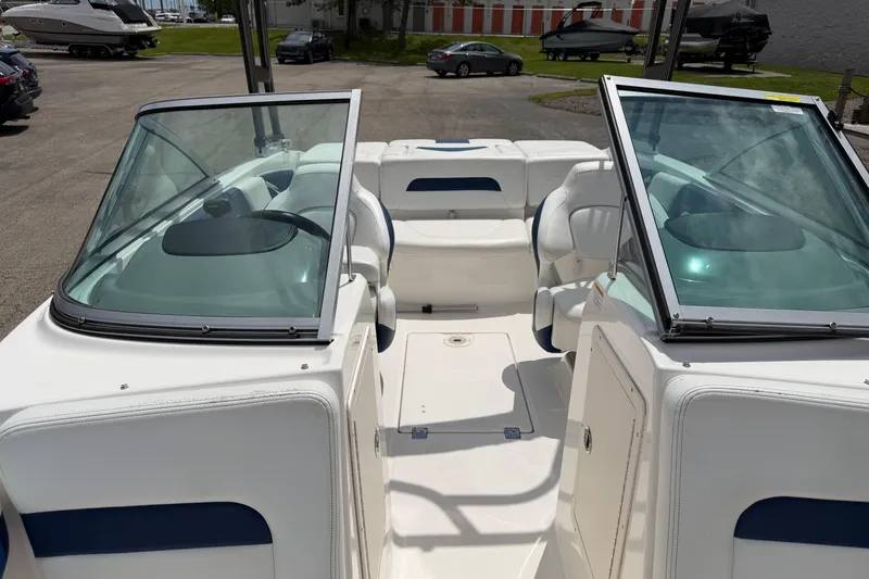 Slide: The Image of 2017 Chaparral 19 H2O Sport boat interior with open cockpit and seating. - 6
