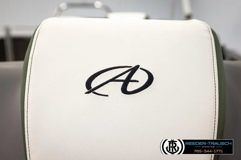 Slide: The Image of 2024 Avalon LSZ CRB boat seat with embroidered logo, Reeder-Trausch Marine branding. - 41
