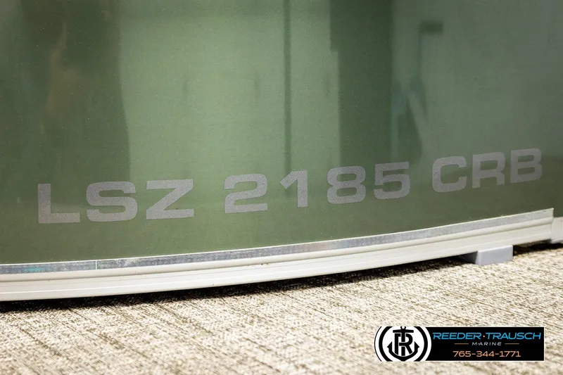Slide: The Image of 2024 Avalon LSZ CRB boat with "LSZ 2185 CRB" marking, Reeder-Trausch Marine logo visible. - 50