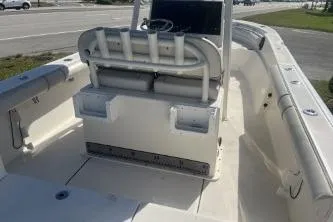 Slide: The Image of 2022 Sea Born LX24 Center Console boat with spacious deck and seating. - 8