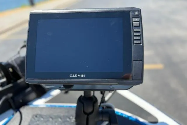 Slide: The Image of Garmin GPS device on 2018 Nitro Z18 boat dashboard, close-up view. - 63