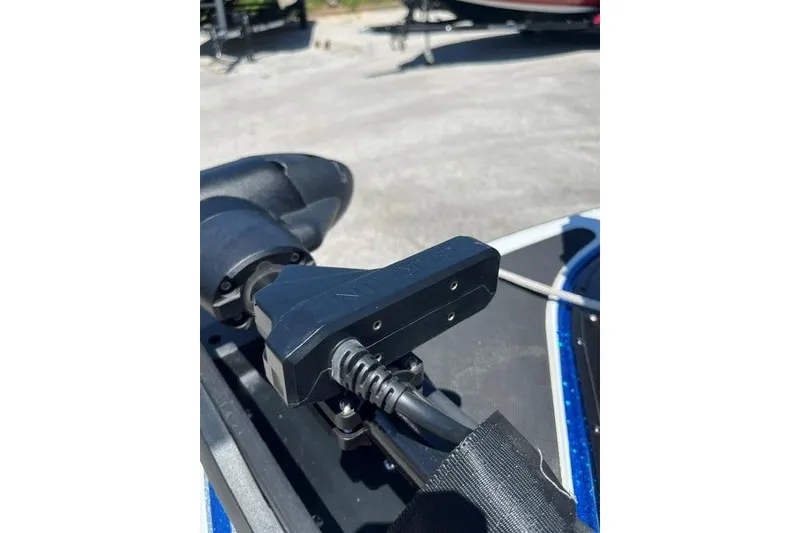 Slide: The Image of Close-up of a 2018 Nitro Z18 boat component with cables and connectors. - 70