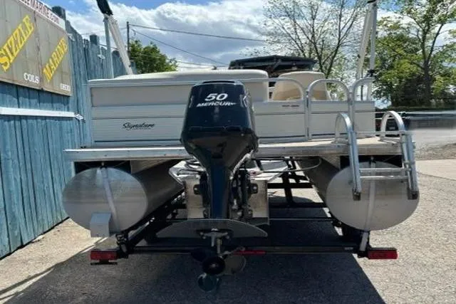 Slide: The Image of 2008 Sun Tracker Party Barge 18 DLX pontoon boat with 50 HP Mercury engine. - 5