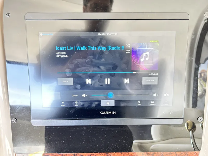 Slide: The Image of Garmin display on 2003 Sea Ray 410 Express Cruiser. - 16