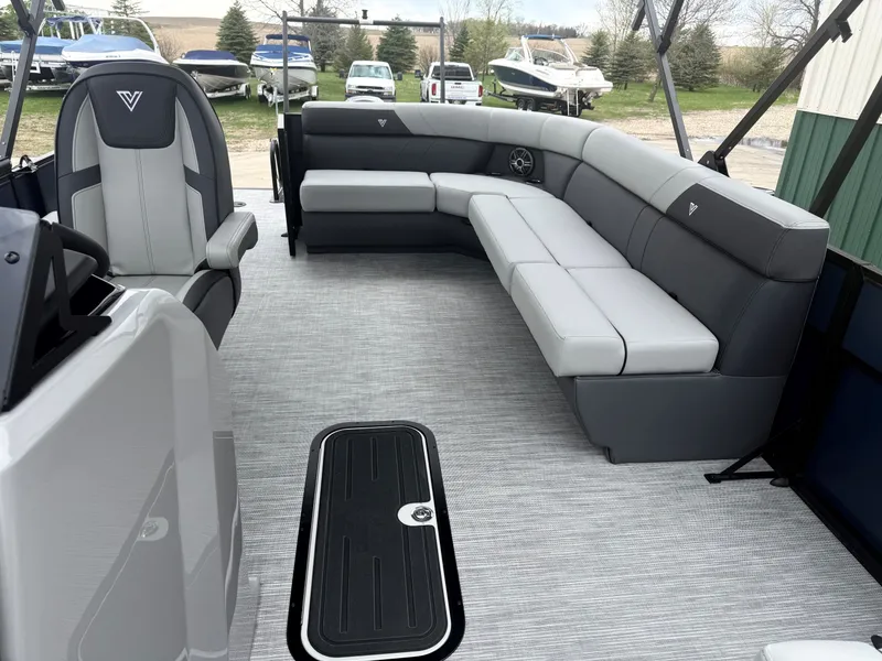 Slide: The Image of Interior of 2026 Viaggio Lago V 20C with gray seating. - 19