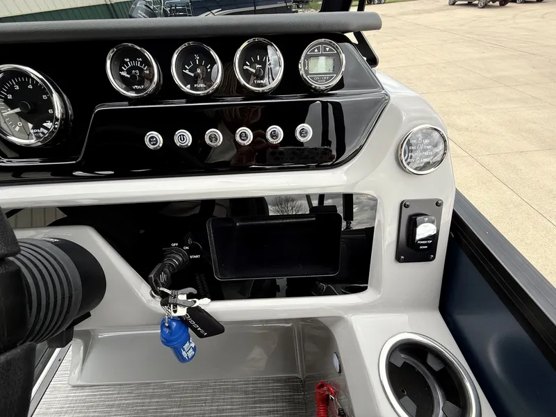 Slide: The Image of Dashboard of 2026 Viaggio Lago V 20C with gauges and controls. - 23