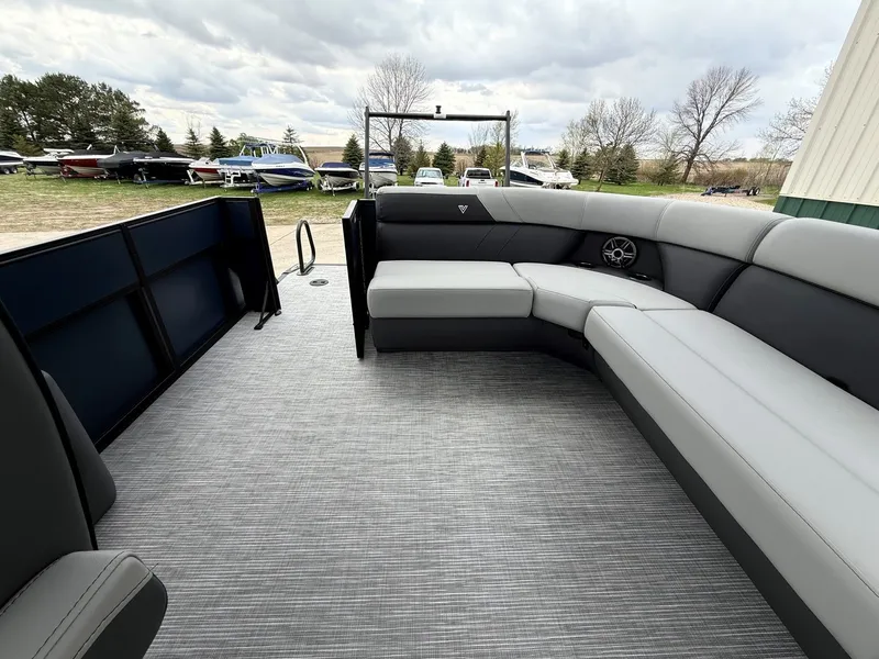 Slide: The Image of Interior of Viaggio Lago V 20C pontoon boat, 2026 model. - 26