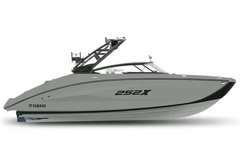 The Image of 2026 Yamaha 252XE boat, sleek design, side view, gray color, modern features. - 1