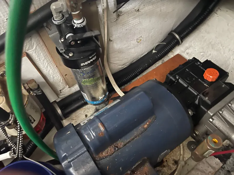 Slide: The Image of Engine room of 1992 Bayliner 38 Motoryacht with Everpure water filter. - 46