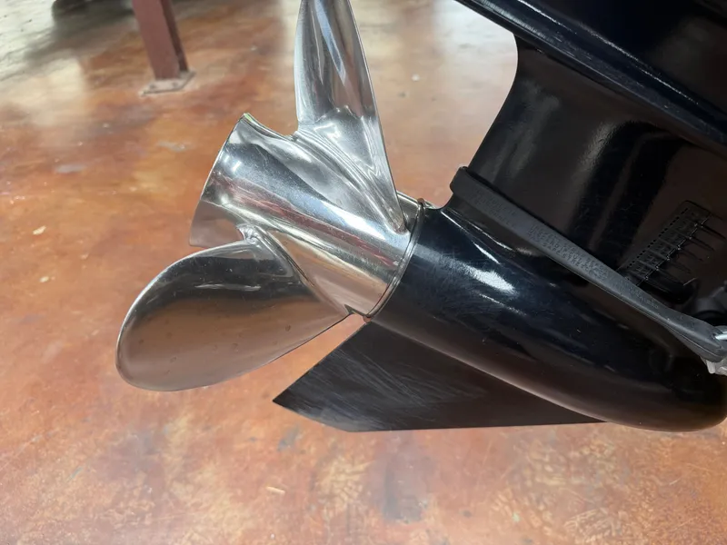 Slide: The Image of Close-up of Avid 18XC 2024 boat propeller. - 20