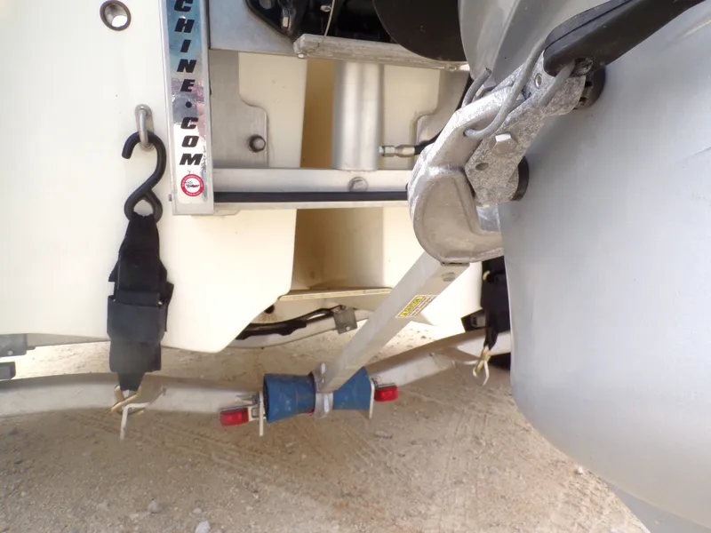 Slide: The Image of Close-up of a 2022 Mako 18 LTS boat trailer. - 18