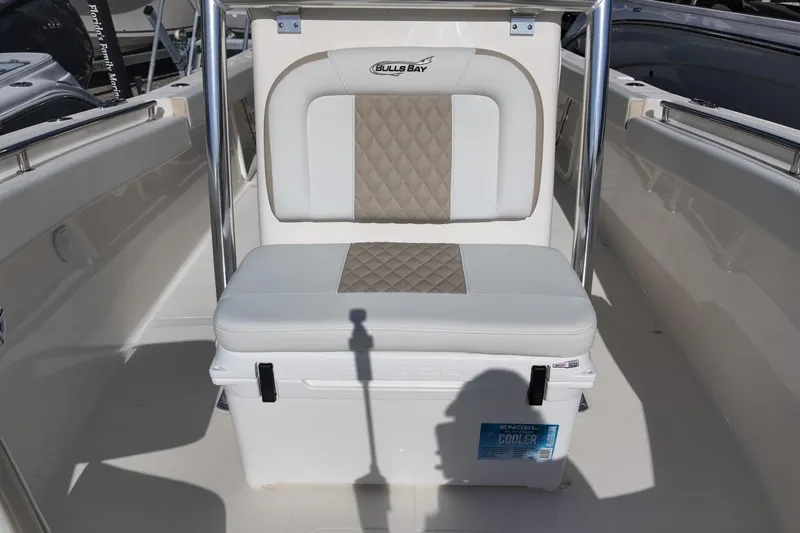 Slide: The Image of 2026 Bulls Bay 255 Center Console boat seat with integrated cooler. - 6