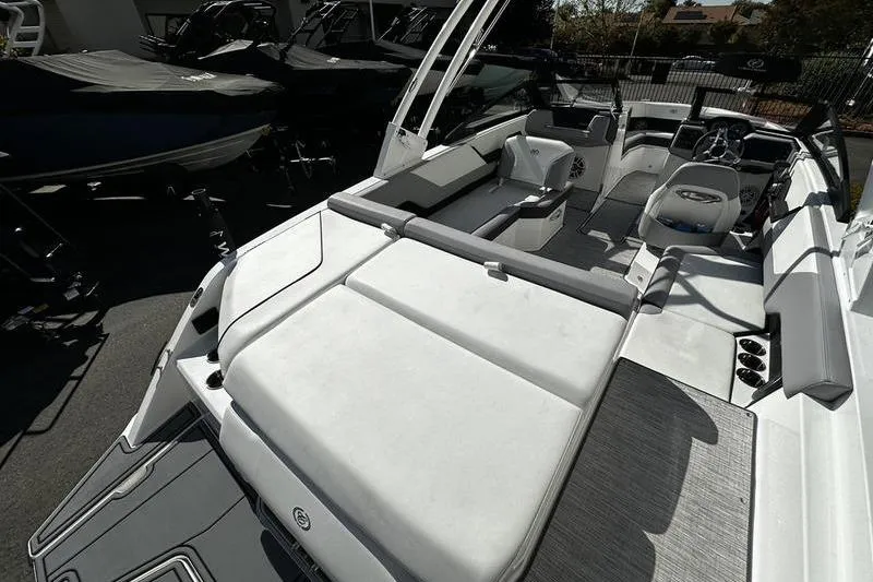 Slide: The Image of 2025 Cobalt CS23 boat interior with sleek seating and modern design. - 4