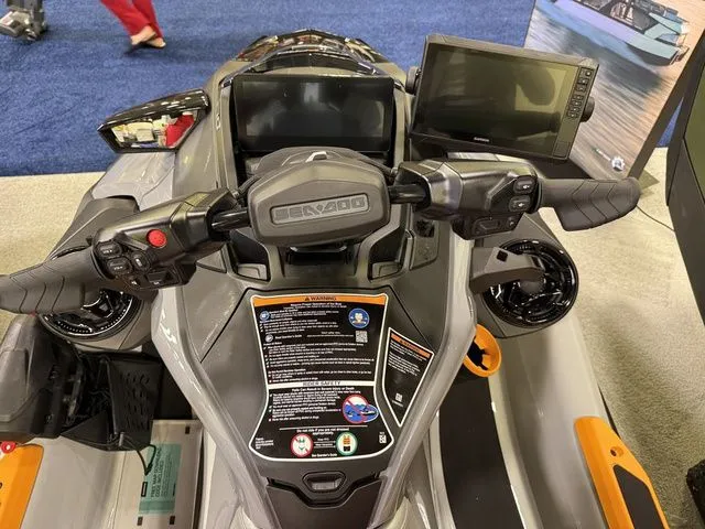 Slide: The Image of 2026 Sea-Doo FISH PRO cockpit with controls and display. - 10